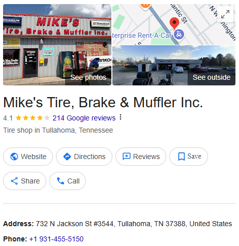 Mike's Tire, Brake & Muffler Inc.